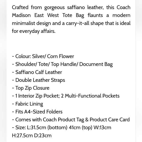 Coach Madison East West Tote - Picture 15 of 15